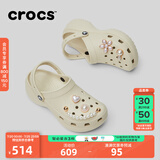 crocs卡骆驰厚底云朵洞洞鞋时尚百搭户外沙滩鞋女鞋|206750 骨白色-2Y2(含智必星) 35 (220mm)