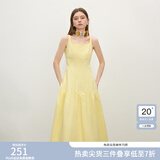 范思蓝恩腰精裙系列 白色无袖吊带连衣裙女夏法式领证小白裙2048 鹅黄色 M