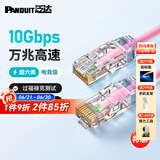 PANDUIT 泛达超六类细网线CAT6A类跳线家用电脑宽带POE监控万兆高速成品线 真爱粉 1米