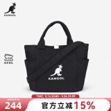 KANGOL官方帆布包男女手提斜挎单肩饺子包大学生ins韩风百搭礼物送女友 黑色
