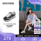 斯凯奇（Skechers）女鞋春季小白鞋蕾丝休闲运动熊猫鞋黑色增高厚底老爹鞋11959 深海军蓝色/白色/NVW 37