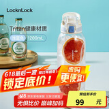 乐扣乐扣（LOCK&LOCK）人鱼线一键式运动水壶 大容量运动水杯冷水壶 1.2L淡蓝ABF978LBLU