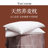 YANG NATURE氧家荞麦枕头护颈枕颈椎纯荞麦皮壳枕芯高低枕成人透气助眠枕 【全荞麦basic】天然原棉 单只 70cm*45cm 低枕（高度6cm)