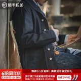 马登工装 新复古回潮水洗丹宁夹克阿美咔叽养牛猎装牛仔翻领外套男春 牛仔蓝 S