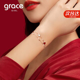 Grace Girl双层四叶草手链女网红首饰时尚个性简约520情人节生日礼物送女友
