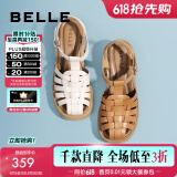 百丽（Belle）罗马凉鞋女商场同款猪笼鞋厚底厚底凉鞋BK734BL3 棕色 39 (245mm)