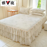 雅鹿 床裙单件 单人春夏双边床套单件双人韩式床罩床盖床单1.5米床 香草【含绑带加固】 150x200cm单床裙
