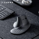 山业（SANWA）人体工学无线鼠标 46°垂直竖握 无线蓝牙双模 静音按键 3设备切换 附磁吸掌托 中大手 办公游戏