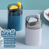 TaTanice 家用牙签盒 蓝色深灰牙签筒2件套创意自动按压式牙签筒