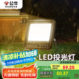 公牛（BULL）LED投光灯户外路灯庭院灯工地灯露营灯 IP65防水30W-3000K暖白光