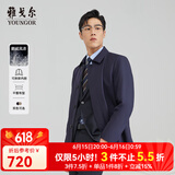 雅戈尔（YOUNGOR）风衣男翻领长款羽绒风衣锦纶可脱卸鹅绒内胆男士上衣外套 VYYF429978FQA藏青色 2XL 185/104A