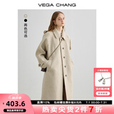 VEGA CHANG毛呢大衣女中长款2024冬新款爱心扣高级感外套 燕麦色 S
