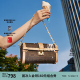 菲安妮（FION）波士顿包锁扣女士包包斜挎包时尚单肩包生日礼物