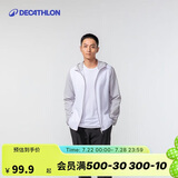 迪卡侬迪卡侬防晒衣男户外跑步衣速干防风帽衫极地白L-4826171