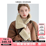 VEGA CHANG皮毛一体短外套女2025冬旷野美拉德加绒机车风大衣oversize 焦糖棕 M