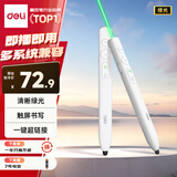 得力（deli）绿光PPT翻页笔 白板可书写触控笔 百米远控磁吸收纳 7号电池激光翻页笔  白色MA110-G