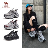 骆驼（CAMEL）【银月】老爹鞋女新潮撞色厚底休闲鞋 L24A283742 灰/枪/黑 39