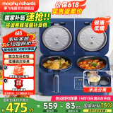 摩飞电器（Morphyrichards）电饭煲双胆双控低糖电饭锅家用2-6个人米汤分离沥米饭小型迷你微压2升4升二合一煮饭煲汤MR8501 轻奢蓝 4L
