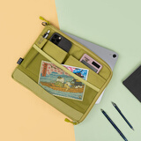 LIHIT LAB.日本LIHIT LAB.喜利ACTACT横式/竖式多功能便携事务包商务办公平板电脑包数据线U盘便签本内胆包 横式A5黄绿