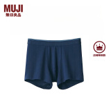 无印良品（MUJI）男式 莱赛尔 前封口 平角内裤 裤头四角裤 深藏青色2A 1条 XL （180/92A）