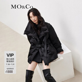MO&Co.设计感羽绒服冬季机能风金属搭扣宽松高领轻暖摩安珂 黑色-第2批 M