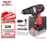 德力西（DELIXI）21V无刷冲击手电钻充电锂电钻多功能家用工具箱套装电动螺丝刀