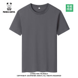 熊猫小恶魔（PANDA ADEVIL）夏季纯棉男女宽松休闲短袖T恤情侣潮 深灰色 L 125-140斤