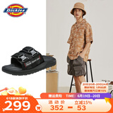 Dickies拖鞋男鞋夏季室外透气男士凉拖鞋潮流一字拖鞋外穿沙滩鞋 黑色 41