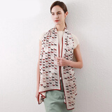 达芬奇密码真丝丝巾女春夏季桑蚕丝绸围巾素绉缎披肩送长辈生日礼物 竞赛场 暗红