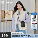 坦博尔羽绒服马甲女立领宽松外搭短款羽绒背心外套TD236006 小香白 175