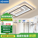 HDled吸顶灯 客厅卧室餐厅灯全屋调光灯饰包安装灯具套餐后现代简约 大客厅196W/遥控款/105*65cm