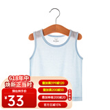 kordear 新生儿衣服婴儿宝宝薄款夏装无袖上衣男宝宝夏天衣服竹纤维小背心女夏 浅蓝 80 cm（偏小拍大一码)