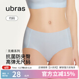 ubras无尺码中腰内裤女包臀无痕内裤夏季抗菌高弹女士透气纯色粉底液 烟灰蓝色 均码 （适合90-130斤）