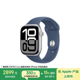 Apple/苹果 Watch Series 10 智能手表GPS+蜂窝款46毫米银色铝金属表壳丹宁色运动型表带S/M MWYF3CH/B