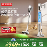 京东京造【国家补贴】无线吸尘器V1 智能基站自集尘 懒人手持家用无线三合一 绿光显尘宠物毛发防缠绕