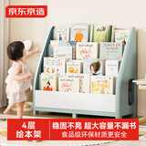 京东京造故事小屋系列儿童绘本架 宝宝阅读架落地书架子玩具收纳架4层