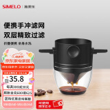 SIMELO德国施美乐便携式咖啡滤网挂耳折叠双层304不锈钢手冲咖啡过滤网 304滤网+杯托(可洗重复使用)