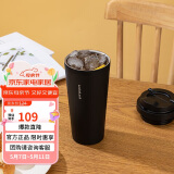 乐扣乐扣（LOCK&LOCK）保温杯遇见元气保温保冷咖啡杯弹跳盖男女颜值水杯550ML黑色