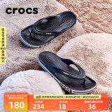 crocs卡骆驰贝雅卡骆班运动拖鞋男鞋女鞋居家夹脚平底人字拖鞋|205393 黑色/白色-066 41 /42(260mm)