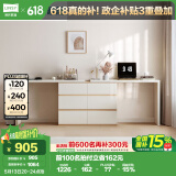 林氏家居现代简约斗柜梳妆台卧室化妆桌OV3C【暮云灰】双人桌+六斗柜