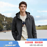 哈吉斯（HAZZYS）男装 春秋款外套【可拆卸帽子】防泼水夹克男ASVZU0BCF07 灰色GE 2XL （185/104A 52）