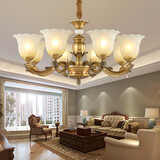 可洛 美式全铜吊灯欧式奢华客厅灯餐厅卧室书房别墅楼梯灯饰灯具 8头（直径81cm高度41cm）定制款