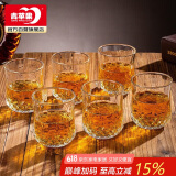 青苹果玻璃杯水杯茶杯饮料杯洋酒杯烈酒杯威士忌酒杯220ml*6只彩盒装