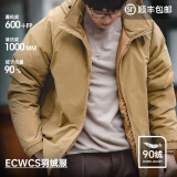马登工装 美式复古白鸭绒连帽羽绒服男冬防风保暖外套90绒新年防寒服 卡其色 M （120-140斤）