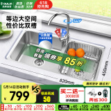 欧琳（OULIN）【国补立减15%】厨房水槽双槽304不锈钢洗菜盆双槽加厚洗碗槽双槽