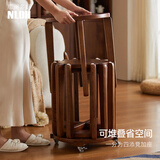 那澜多好实木凳子可叠放堆叠凳高板凳轻奢高级感客厅家用叠叠乐餐桌凳圆凳 实木堆叠凳【赠送一个带轮底托】