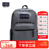 JANSPORT杰斯伯书包轻便双肩包男女26L旅行包简约背包电脑包学生校园 47LX81D深灰色-侧袋+隔层
