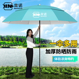 本诺钓鱼伞万向大钓伞防风防暴雨伞钓鱼拐杖伞渔具加厚防晒户外遮阳伞 1.8#【轻便透气 凉爽防晒】天青 12棱防转机械臂调节