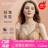 雅黛俪内衣女文胸无钢圈大胸显小全罩杯薄款胸罩收副乳聚拢蕾丝大码乳罩 美拉德 85D /38D