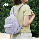 Lee高颜值迷你小背包女轻便旅行双肩包初高中生大学生百搭通勤书包 浅灰紫（小号/可放9.7寸ipad）